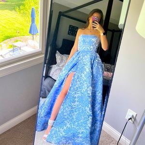 Sherri Hill Ballgown, blue and white, never worn